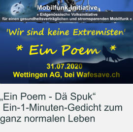 „Ein Poem - Dä Spuk“  Ein-1-Minuten-Gedicht zum ganz normalen Leben